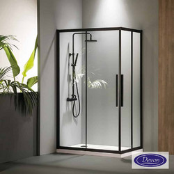 C.ENTRY DEVON FLOW 100x90 (97-99 x 87-89 εκ.) CLEAN-GLASS BLACK MATT