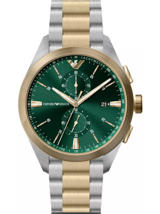 Emporio Armani Ανδρικό Ρολόι Χρονογράφος με Χρυσό Μεταλλικό Μπρασελέ AR11511