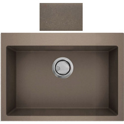 Crown Quadra Q-60 Ένθετος Νεροχύτης Γρανίτη Moka 60x50cm