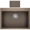 Crown Quadra Q-60 Ένθετος Νεροχύτης Γρανίτη Moka 60x50cm