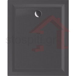 Ντουζιέρα Συνθετική Παραλληλόγραμμη 90x75x3,2 Sanitec Flat Classic Cement A204SAN-CEM