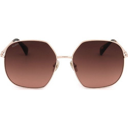 Max Mara MM0061 28F Γυναικεία Γυαλιά Ηλίου Τετράγωνα Κοκάλινα Χρυσά με Καφέ Degradee Φακό
