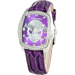 Chronotech Γυναικείο Ρολόι με Μωβ Δερμάτινο Λουράκι CT7896LS-104