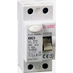 RP-Onesto Ρελέ Διαρροής 2P 40A 30mA Τύπου A - 6kA, Ράγα DIN & IP20