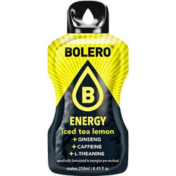 Bolero Energy Iced Tea Lemon (Παγωμένο Τσάι Λεμόνι) Ενεργειακό Ρόφημα χωρίς Ζάχαρη σε Σκόνη 7gr