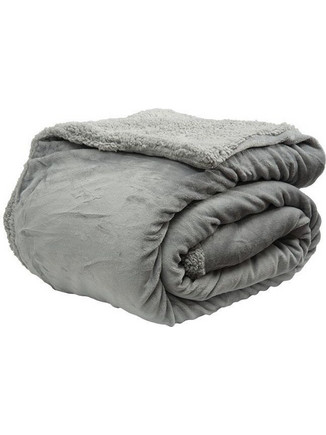 Κουβέρτα Epavlis Διπλής Όψης Velour με Sherpa 3030 Υπέρδιπλη Χρ.Light Grey 220Χ240