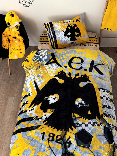 Palamaiki Κουβέρτα Fleece Μονή DG 160x220 AEK Κίτρινο