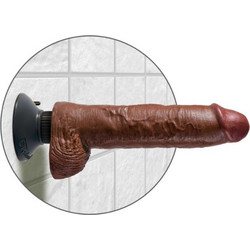 Pipedream King Cock 10" Vibrating Cock with Balls 25cm Brown]
