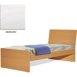 Νο 16 Κρεβάτι MDF Οξυά (Για Στρώμα 160x200) Με Επιλογές Χρωμάτων - Ανελίνη Λευκή
