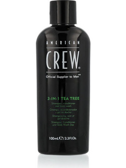 American Crew Tea Tree Shampoo, Conditioner & Body Wash 100ml