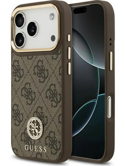 Guess 4G Strass Logo MagSafe Back Cover Brown (iPhone 18 Pro / 17 Pro)