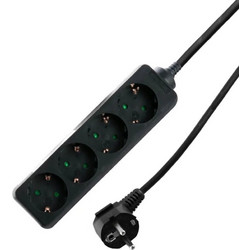 Πολύπριζα 4θ 16A 1M,3g1 μαύρο LS-4B LIME