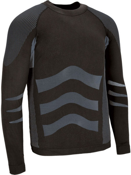 T-Shirt L/S Stretchy Base Layer SIDEROS Valento CAVASIDNG Black-Cement Grey
