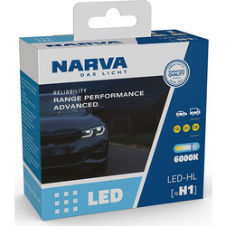 Narva Λάμπες LED H1 Range Performance Advanced 12/24V 6000K σετ 2τμχ