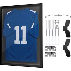 Βιτρίνα βιτρίνας VEVOR Jersey Frame, 80 x 60 x 2,5 cm, Ξύλινο κουτί σκιών για αθλητική φανέλα με 98% προστασία από την υπεριώδη ακτινοβολία, για μπλούζα μπέιζμπολ, μπάσκετ, ποδόσφαιρο, χόκεϊ, αθλητική