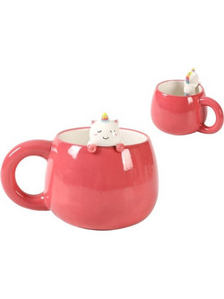I-Total Κούπα Κεραμική Ροζ ''Unicorn'' 470ml XL2565