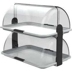 Βιτρίνα 2 Επιπέδων RollTop με δίσκο 47 5x32 5x40 5cm Λευκό Garibaldi c547458