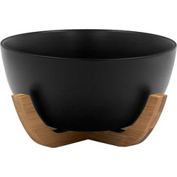 CURVE ΜΠΩΛ ΣΕΡΒΙΡΙΣΜΑΤΟΣ 23x23x13cm ΠΟΡΣΕΛΑΝΗ ΜΑΥΡΟ ΦΥΣΙΚΟ BAMBOO LIBERTA 030030
