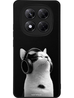 Sonique Men's Edition Θήκη με Σχέδιο «Audio Kitten - White» (Xiaomi Redmi Note 14 Pro 5G / Poco X7 5G)