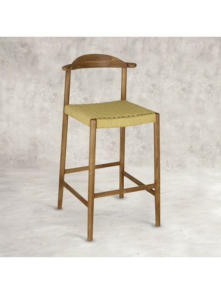 RAVENNA Καρέκλα Μπαρ από Μασίφ Ξύλο Teak Rocco Natural 54 x 54 x 109