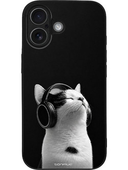 Sonique Men's Edition Θήκη με Σχέδιο «Audio Kitten» White (iPhone 17)