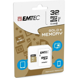 Emtec Gold+ microSDHC 32GB Class 10 U1 UHS-I + Adapter