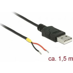 DeLOCK 85664 Καλώδιο USB-A Male 2.0 to Open Wires 1.5m Black