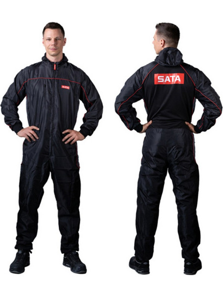 1204487 SATA SUIT STANDARD, ΠΟΛΥΕΣΤΕΡΙΚΗ ΟΛΟΣΩΜΗ ΦΟΡΜΑ ΠΡΟΣΤΑΣΙΑΣ ΒΑΦΗΣ ΜΕ ΚΟΥΚΟΥΛΑ - L (ΜΑΥΡΗ)