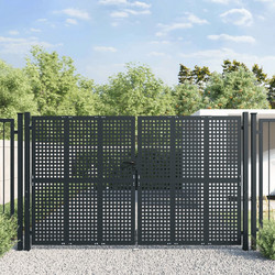 vidaXL Πόρτα Κήπου Ανθρακί Ατσάλι - 300x200