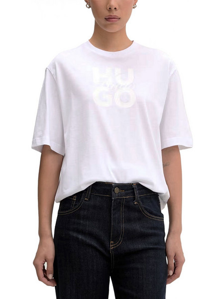 HUGO T-SHIRT DASHIRE_5 LOGO ΛΕΥΚΟ