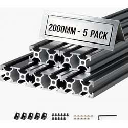 Προφίλ εξώθησης αλουμινίου VEVOR 5PCS 2040, 78,74 ίντσες 2000 mm, αυλάκωση V European Standard Anodized Linear Rail, Ράγα εξώθησης αλουμινίου υψηλής αντοχής, για εξαρτήματα εκτυπωτών 3D και πάγκος εργ