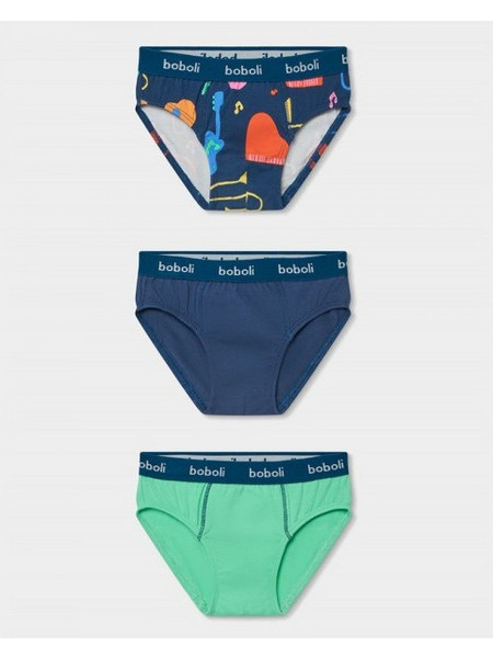 BOBOLI Pack 3 slips knit for boy -BCI - 683030 - ΑΓΟΡΙ - blue combo