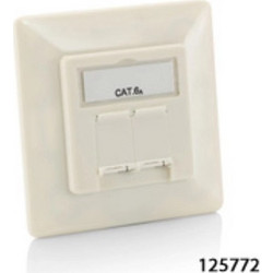 Equip Μονή Πρίζα Δικτύου RJ45 με Πλαίσιο Τύπου Cat6a σε Λευκό Χρώμα 125772 125772