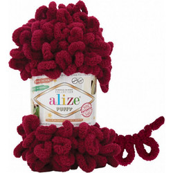 Alize Νήμα Πλεξίματος Συνθετικό Puffy 9m 100gr μπορντο