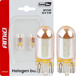 Amio - Λάμπες Αλογόνου WY5W W2.1x9.5d Καρφωτές 12V 5W Πορτοκαλί Lumitec για Φλας & Καθαρή Σήμανση - Σετ 2 Τεμ. (04626/AM)