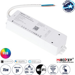 GLOBOSTAR(R) 71439 MiBOXER WL3-P75V24 PRISM RGB Smart Τροφοδοτικό Controller 3CH AC 100-240V σε DC 24V 3A 75W Max IP20 - WiFi + RF 2.4GHz + Push Dimming - M19xΠ5.5xΥ3.2cm