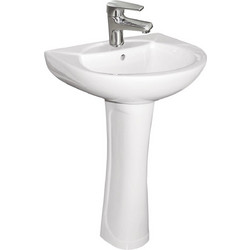 Gloria Lancia Nova 17-5014_17-5016 set-0077 Επιτοίχιος Νιπτήρας με Κολόνα Πορσελάνης 53x44cm Λευκός