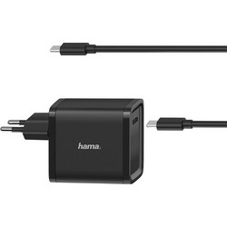 Hama USB-C Φορτιστής Laptop 45W με Αποσπώμενο Καλώδιο Τροφοδοσίας 200005 Black