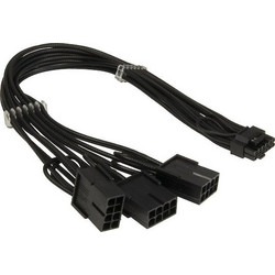 Inter-Tech 12 4pin 3x8pin 88885615 12+4 pin - 8-Pin PCIe Cable 0.34m Μαύρο 88885615