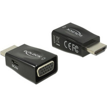 DELOCK DELOCK αντάπτορας HDMI σε VGA 65902, 1920x1200p/60Hz, μαύρος