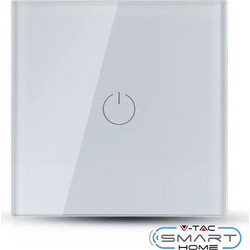 WiFi Διακόπτης Αφής Μονός (Amazon Alexa & Google Home) Λευκό Σώμα 8417 V-TAC