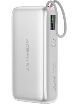 Acefast M32 Power Bank 10000mAh 35W PD35W USB-C Καλώδιο Fast Charge Ασημί M32