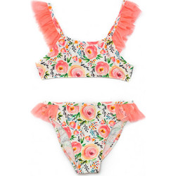 Tortue Παιδικό Μαγιό Bikini Set για Κορίτσι Λευκό Κοραλί S3-218-204