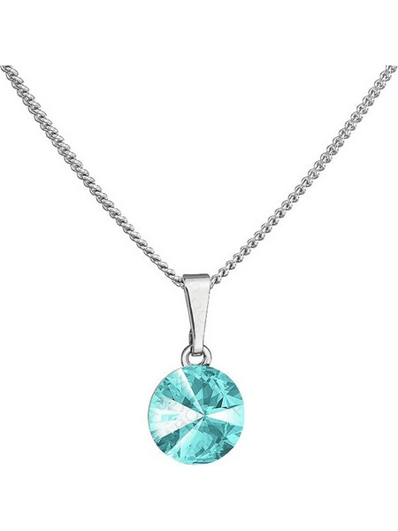 Κολιέ από ορείχαλκο με κρύσταλλα Swarovski(R) 0.8cm turquoise (F1152)