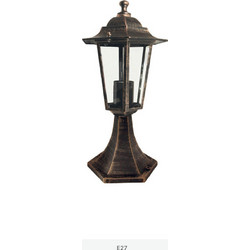LATERN HEXAGON RUST E27 BASE