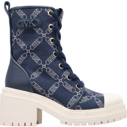 Michael Kors Hanley Γυναικεία Αρβυλάκια Δερμάτινα Navy Μπλε με Χοντρό Χαμηλό Τακούνι 40F3HYME6Y