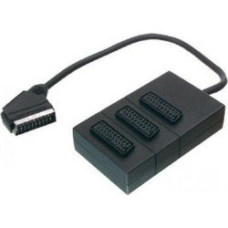 Καλώδιο Scart Αρσενικό σε 3x Scart Θηλυκό 0.5m Πλαστικό Μαύρο