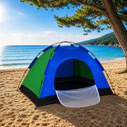 Σκηνή Camping 4 Ατόμων 200x200x145cm Αδιάβροχη Galifas 906284 - Galifas
