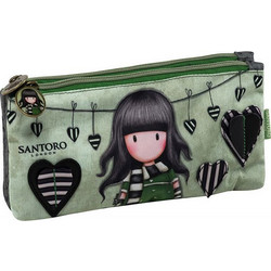 Santoro Gorjuss The Scarf Κασετίνα με 2 Θήκες Πράσινη Mint 197374