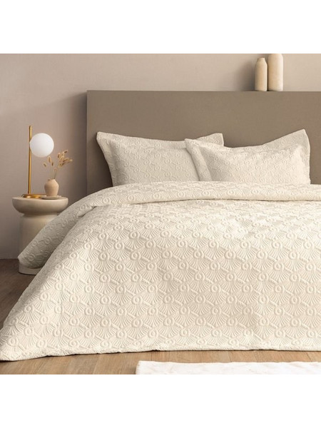 Σετ Κουβερλί Νυφικό WED104 Ecru Palamaiki Λιλά 240x260